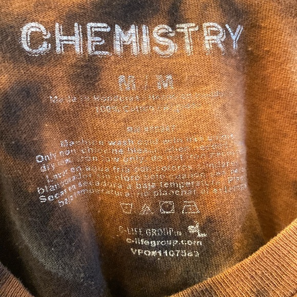 Chemistry Black and Orange Reverse Tie Dye Choose Happy Graphic Crop T-Shirt - Picture 14 of 14